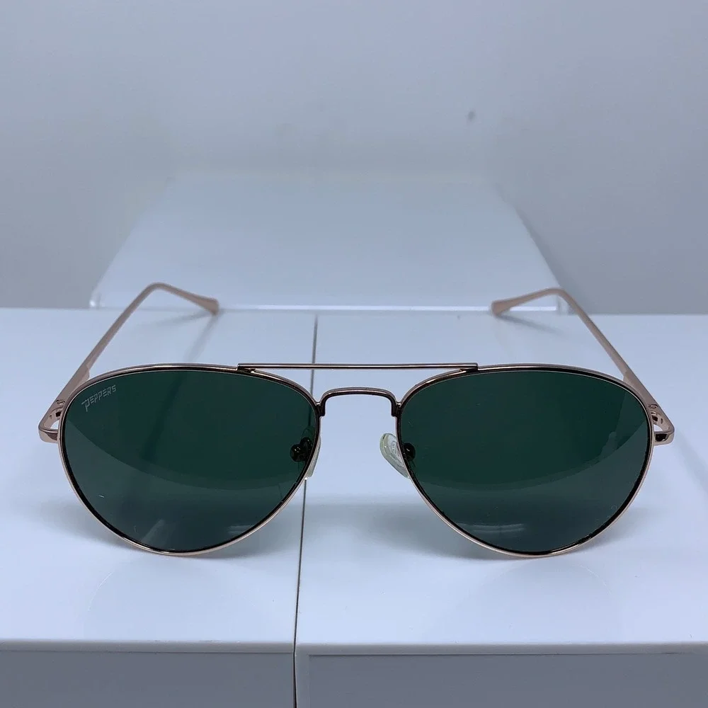 Peppers Unisex Maverick Polarized Aviator Sunglasses New